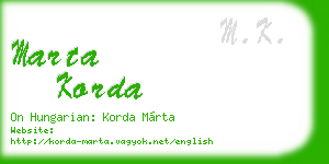 marta korda business card
