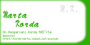 marta korda business card